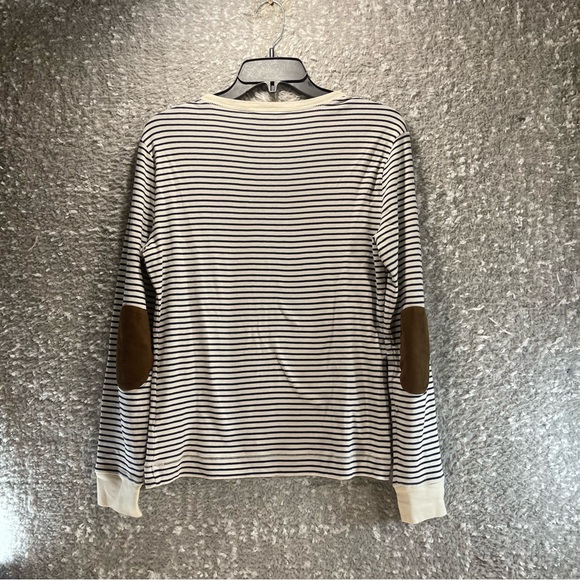 Lauren Ralph Lauren Top Faux Suede Elbow Patch Large Preppy Equestrian Classic - Picture 2 of 9